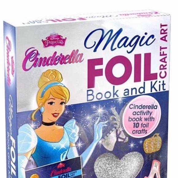 Disney Princess Cinderella Magic Foil Book Kids Craft Activity Gift Set - Picture 5 of 14